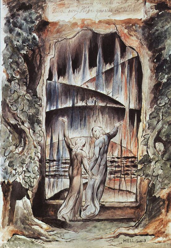 Blake, William Dante and Virgil at the Gates of Hell France oil painting art